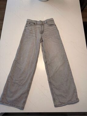 Zara Kids Wide-Leg Jeans in Light Gray
